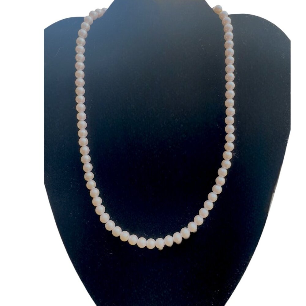 Napier Vintage Designer Faux Pearl Necklace With Gold-Tone Clasp